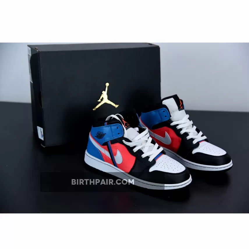 Air Jordan 1 Mid White Black Crimson Blue CV4891-001 Online Sale