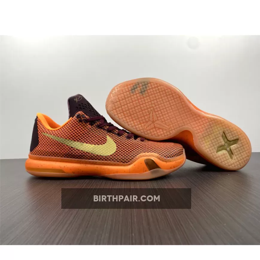 Kobe 10 Silk Road Nike Kobe 10 'Silk' Merlot/Metallic Gold-Villain Red-Total Orange
