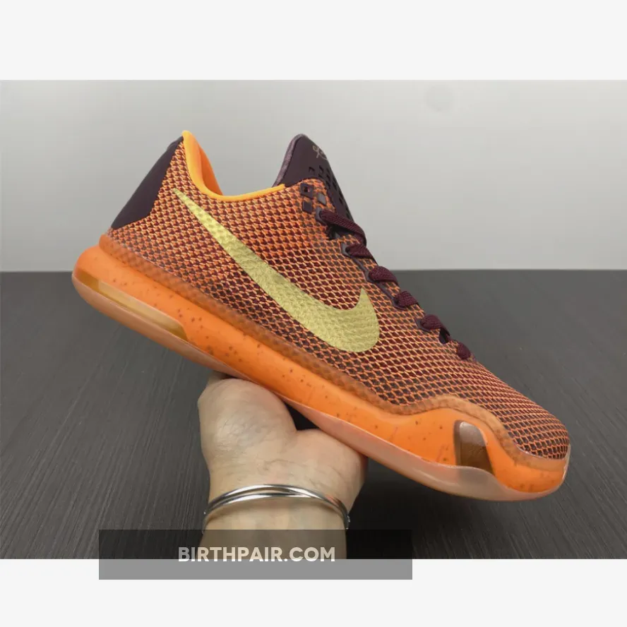 Kobe 10 Silk Road Nike Kobe 10 'Silk' Merlot/Metallic Gold-Villain Red-Total Orange