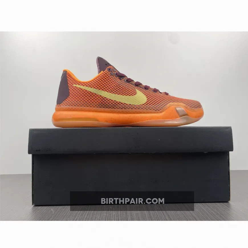 Kobe 10 Silk Road Nike Kobe 10 'Silk' Merlot/Metallic Gold-Villain Red-Total Orange