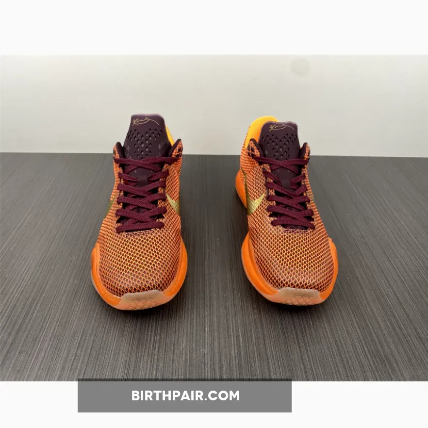 Kobe 10 Silk Road Nike Kobe 10 'Silk' Merlot/Metallic Gold-Villain Red-Total Orange