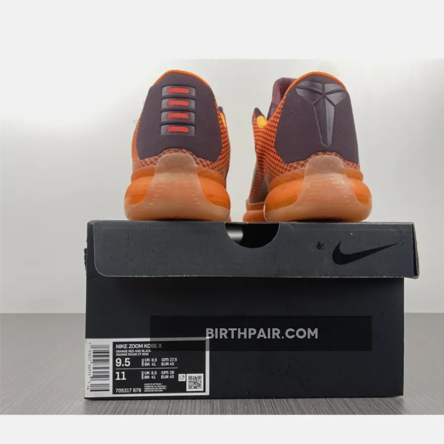 Kobe 10 Silk Road Nike Kobe 10 'Silk' Merlot/Metallic Gold-Villain Red-Total Orange