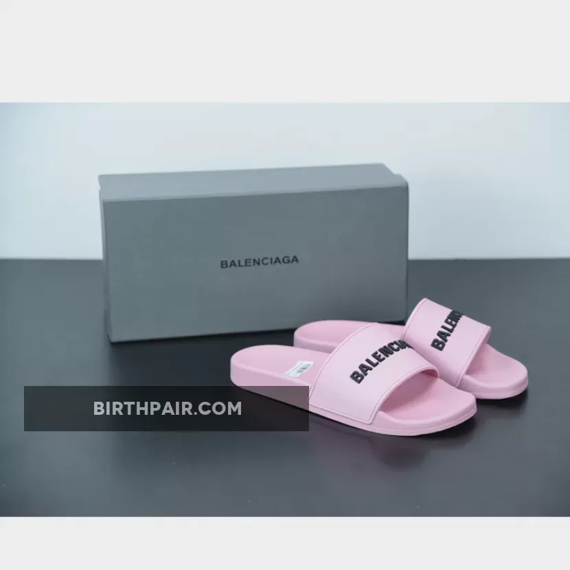 Balenciaga Logo Pool Sides Sandals Pink Restock 1675867592