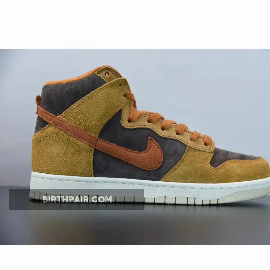 Nike Dunk High Velvet Brown/Dark Russet-Dark Curry-Sail