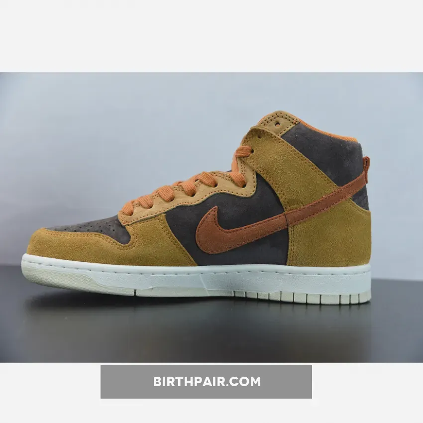 Nike Dunk High Velvet Brown/Dark Russet-Dark Curry-Sail