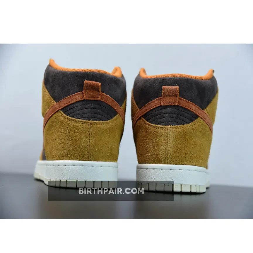 Nike Dunk High Velvet Brown/Dark Russet-Dark Curry-Sail