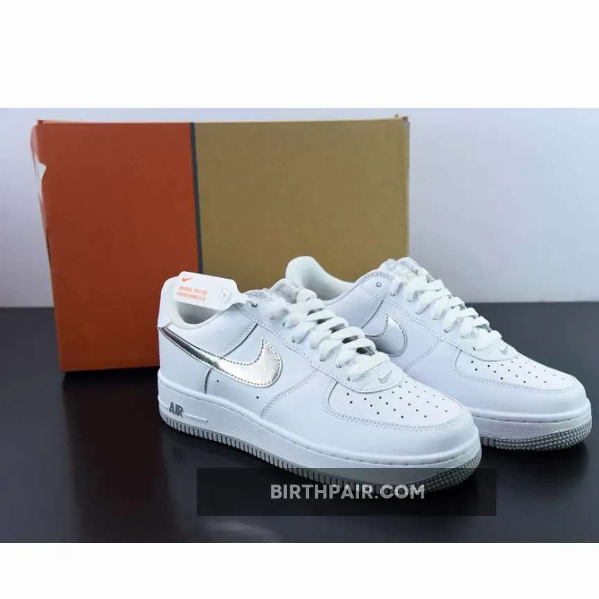 Nike Air Force 1 Low 'Silver Swoosh' White/Metallic Silver #silver air forces