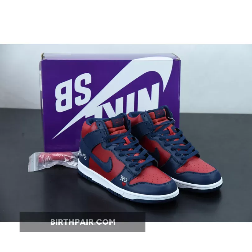 Supreme x Nike SB Dunk High 'By Any Means' Navy/Red-White DN3741-600 / Dunk Supreme