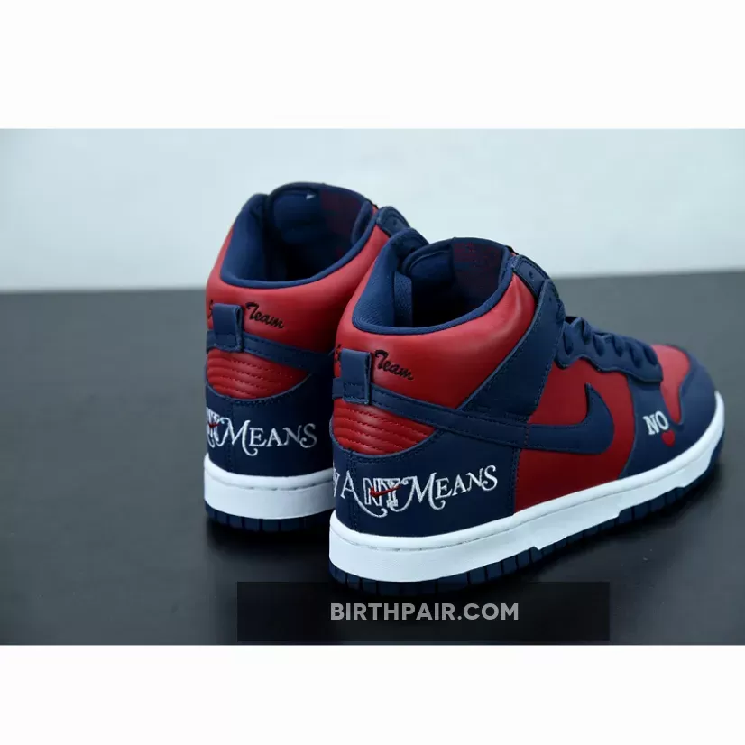 Supreme Nike Dunk High #Supreme x Nike SB Dunk High 'By Any Means' Navy/Red-White