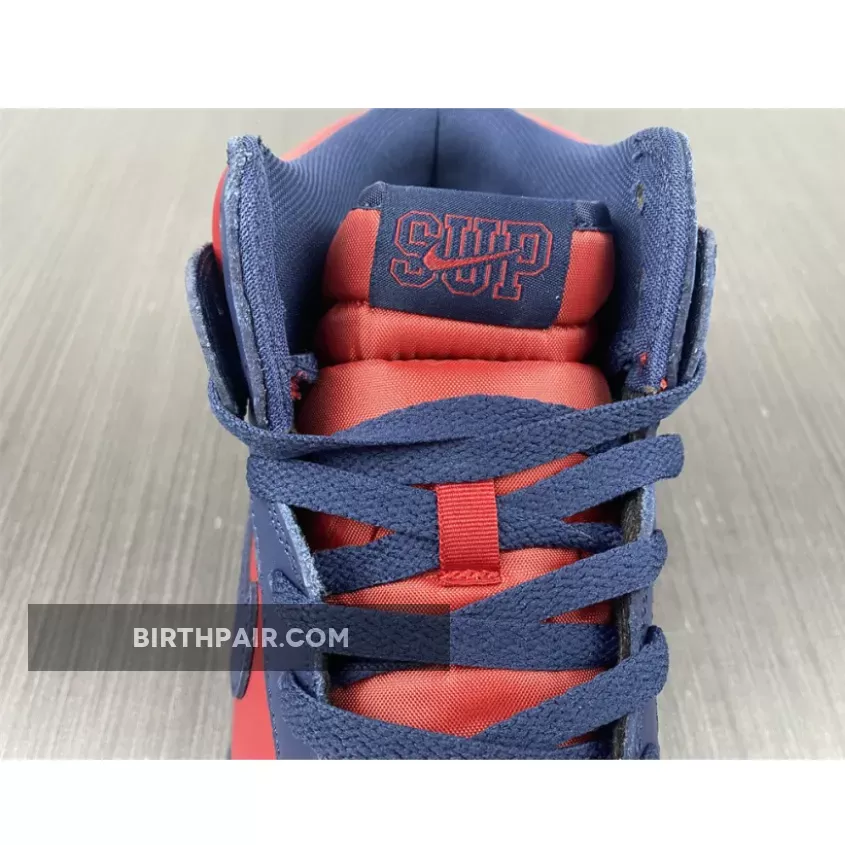 Supreme Nike Dunk High #Supreme x Nike SB Dunk High 'By Any Means' Navy/Red-White