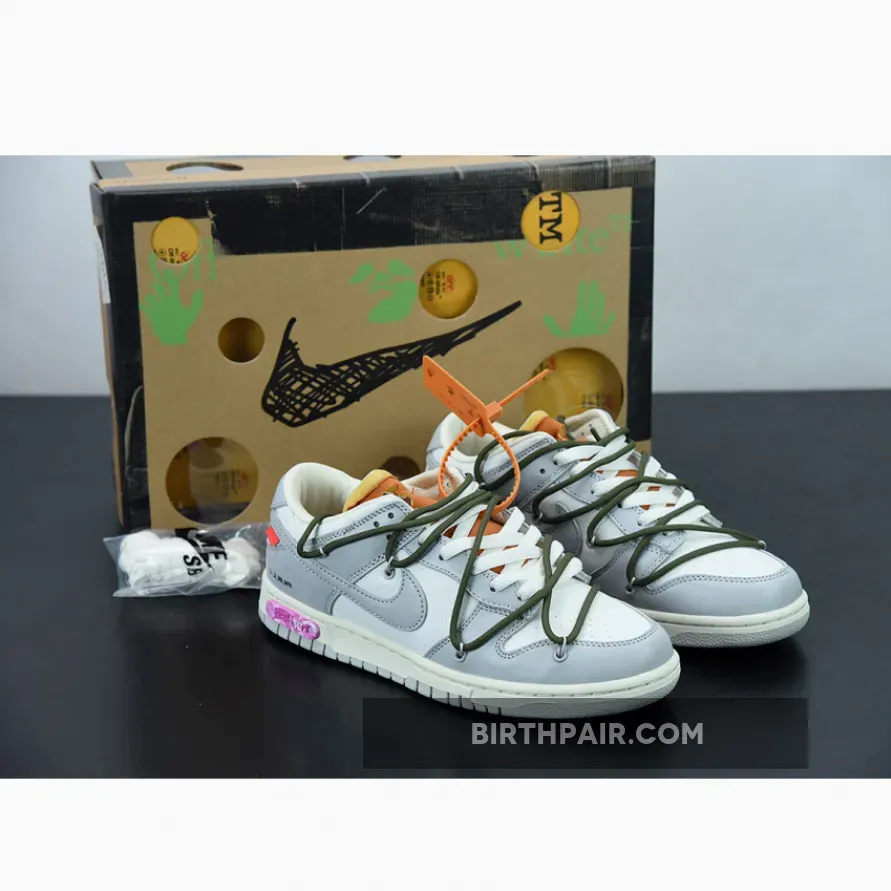 Off Lot Off-White x Nike Dunk Low White Grey Lot 22 DM1602-124