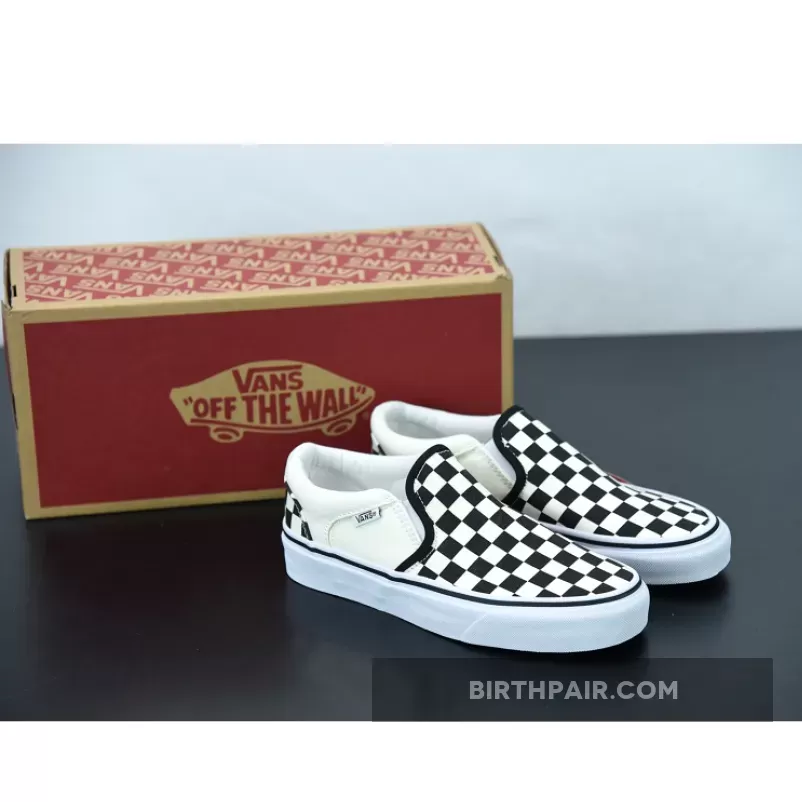 Vans Asher Checkerboard / Vans Asher Slip-On 'Checkerboard' Black/Natural