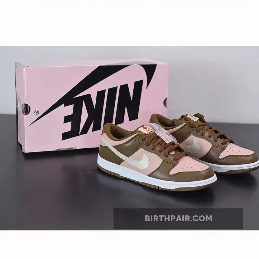 Pink And Brown Nike Shoes / Stussy x Nike Dunk SB Low 'Cherry' Dark Khaki/Vanilla/Shy Pink