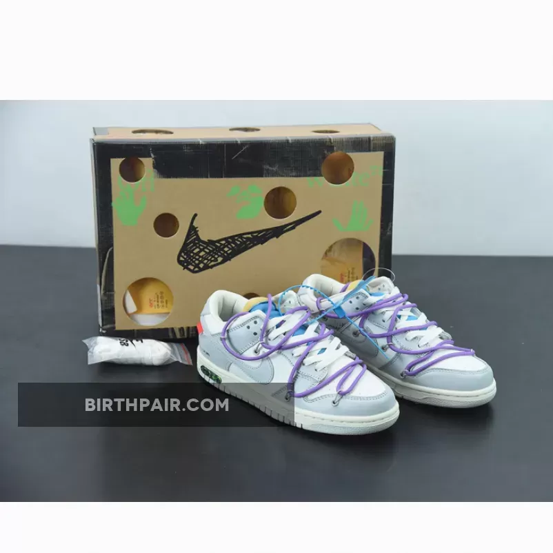 Off-White x Nike Dunk Low White Purple Lot 47 / Lot 47 Off White Dunk