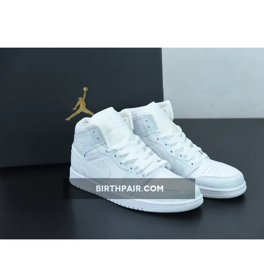 Jordan 1 Mid Triple White 554724-130 #jordan 1 triple whites
