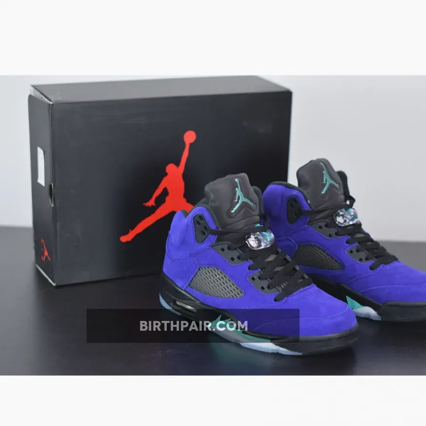 Air Jordan 5 Retro 'Alternate Grape' Mens Grape Ice/Black-Clear-New Emer 136027-500 AJ5 alternate grey 5