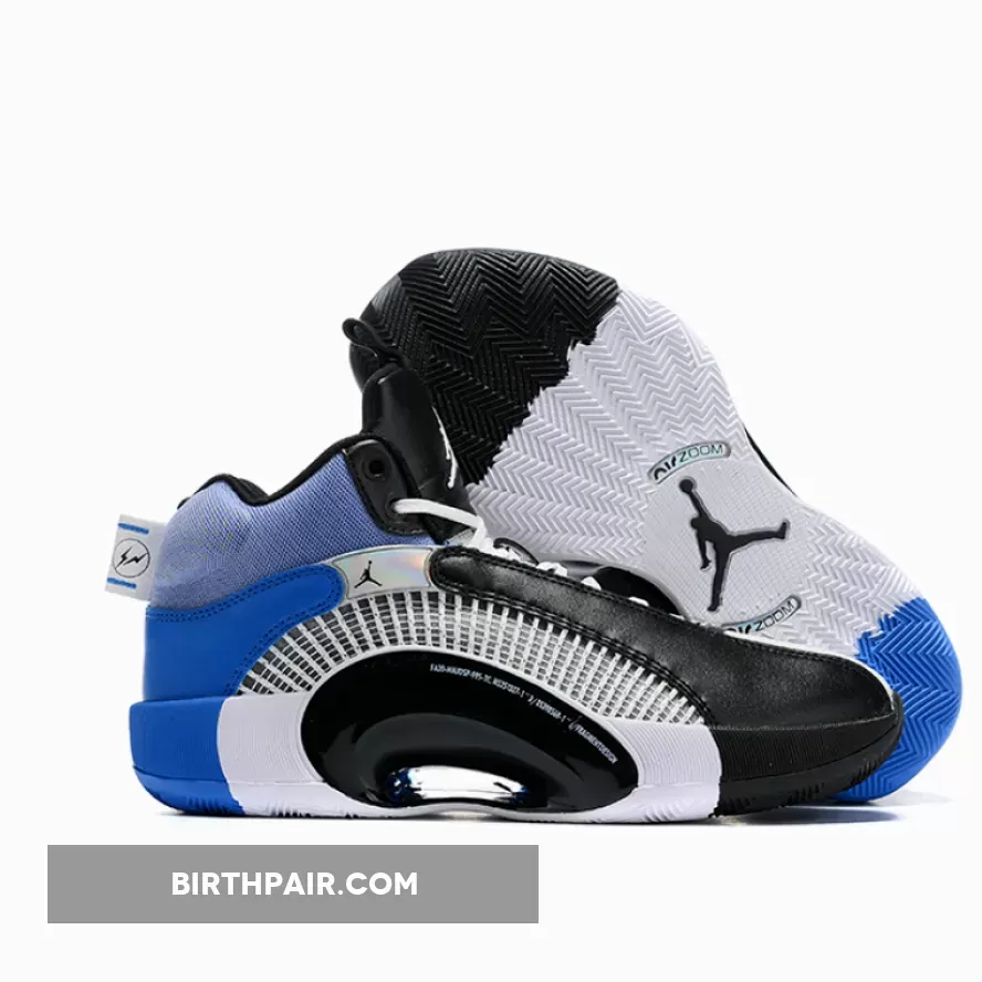 Fragment x Air Jordan 35 White/Black-Sport Blue #jordan 35 fragments