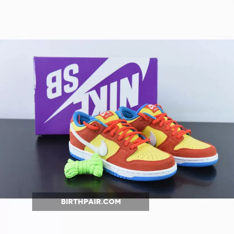 Nike SB Dunk Low 'Bart Simpson' Habanero Red/White-Blue Hero - nike dunk simpsons
