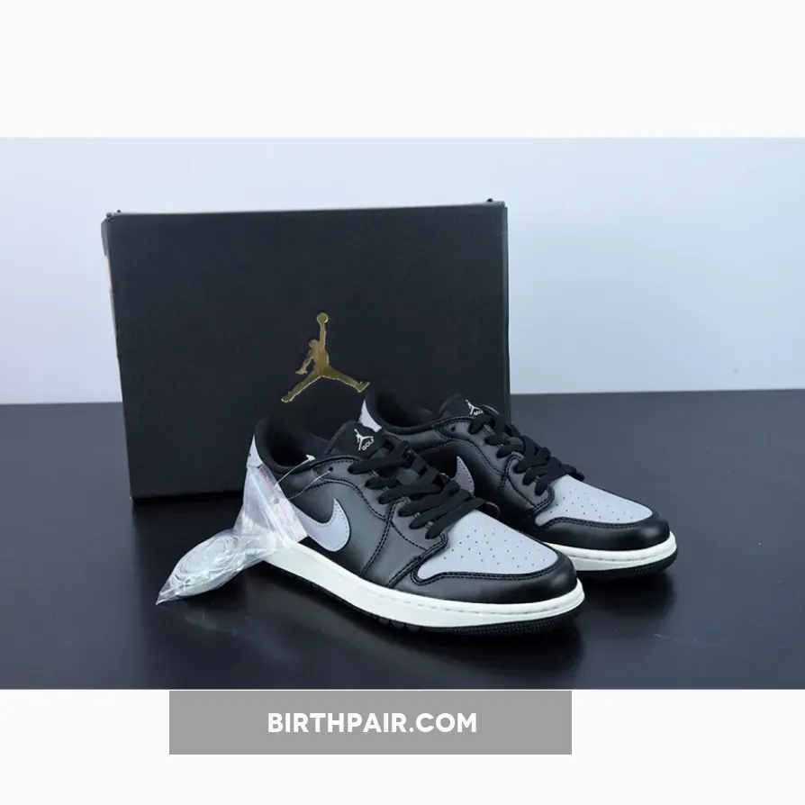 Jordan 1 Black Gray / Air Jordan 1 Low Golf 'Shadow' Black/Sail-Medium Grey