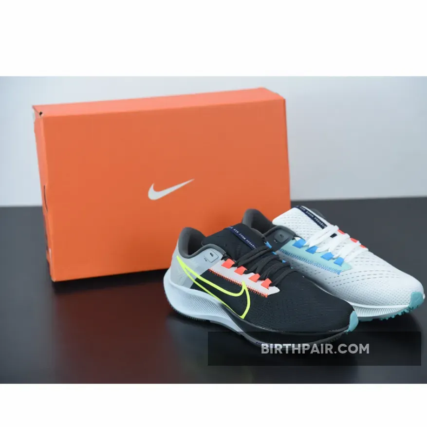 Nike Mens Pegasus 38 Nike Air Zoom Pegasus 38 Dark Smoke Grey/White-Flash Crimson-Volt