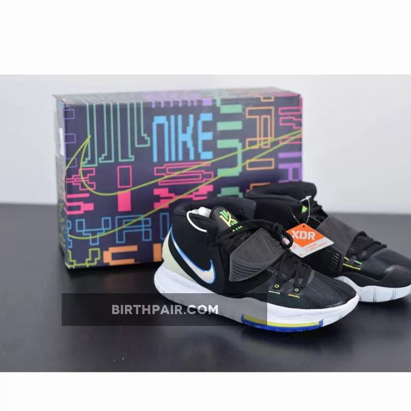 Nike Kyrie 6 'Iridescent Swooshes' Black/White-Soar-Dynamic Yellow Kyrie 6 Glow In The Dark