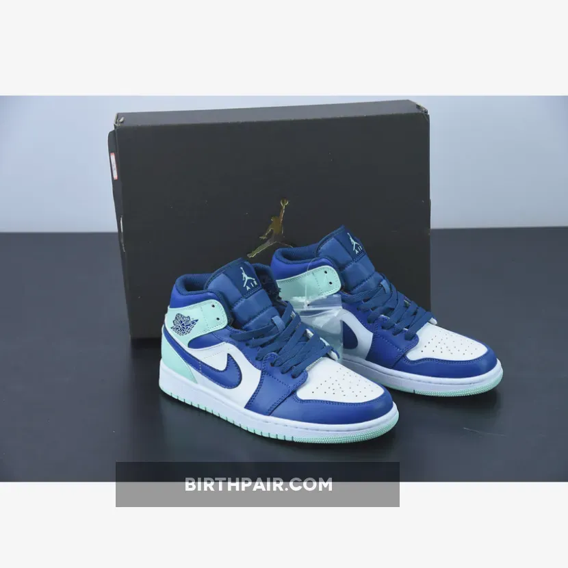 Air Jordan 1 Mid Blue Mint 554724-413 / jordan 1 mid mystic