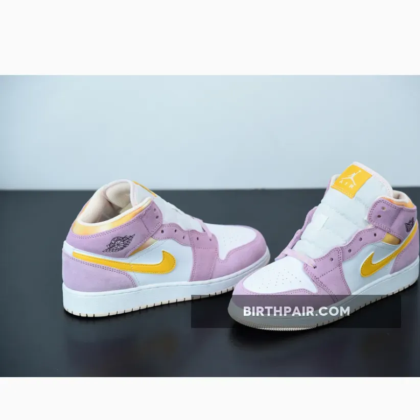 Air Jordan 1 Mid SE GS 'Arctic Pink' DC9517-600 Light Arctic Pink University Gold-White WMNS #University Pink Jordan 4
