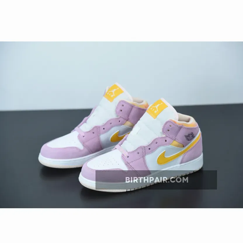 Air Jordan 1 Mid SE GS 'Arctic Pink' DC9517-600 Light Arctic Pink University Gold-White WMNS #University Pink Jordan 4