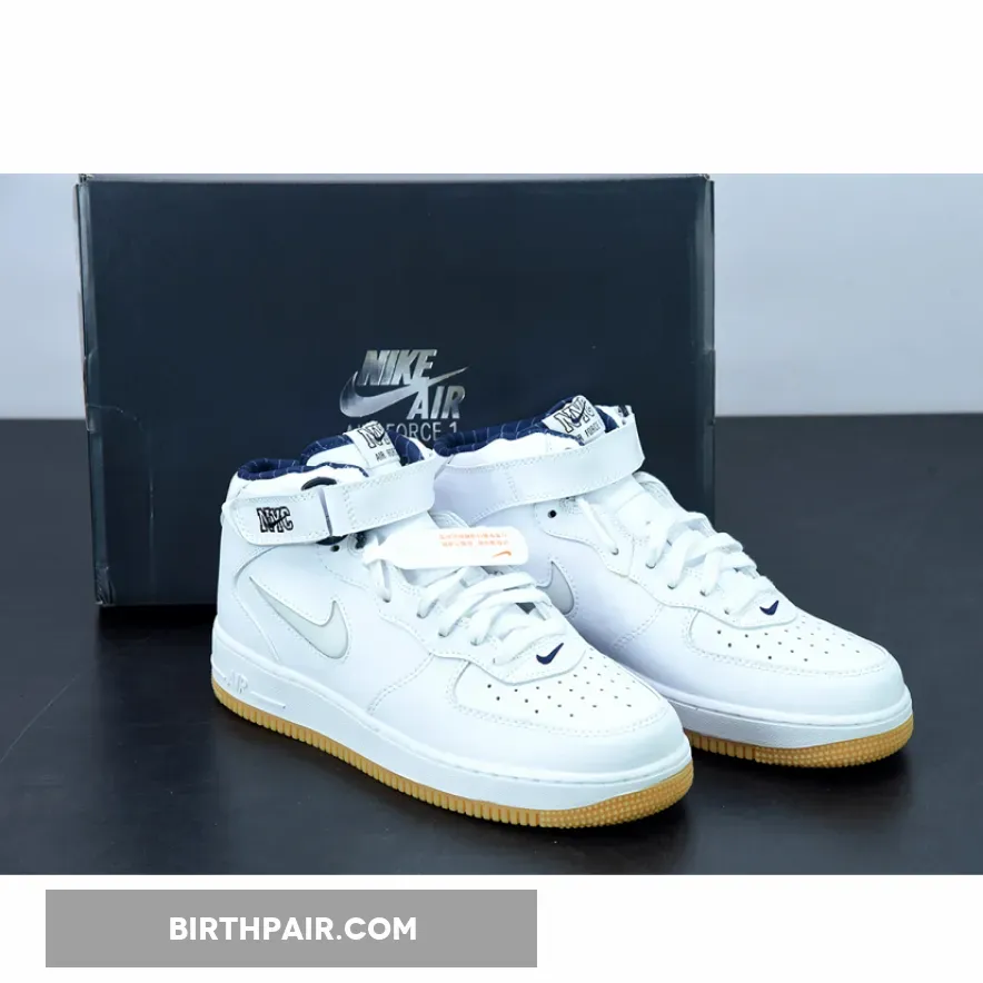 Midnight Navy Air Force 1 Nike Air Force 1 Mid 'NYC' White/Midnight Navy/Gum Yellow