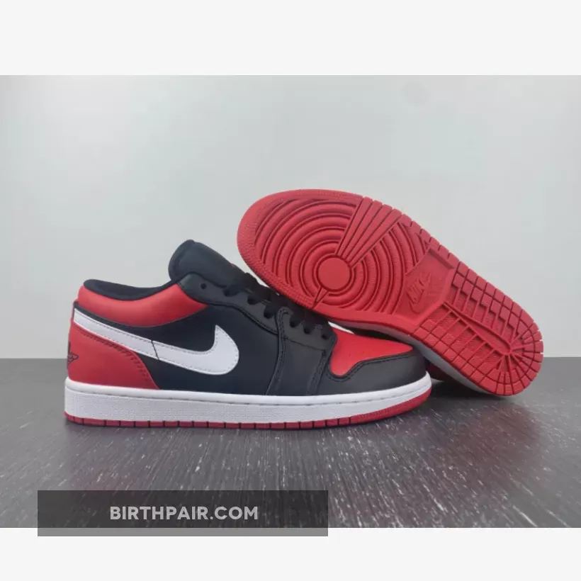 Air Jordan 1 Low 'Alternate Bred Toe' Black/Gym Red-White #jordan 1 alternate bred toe
