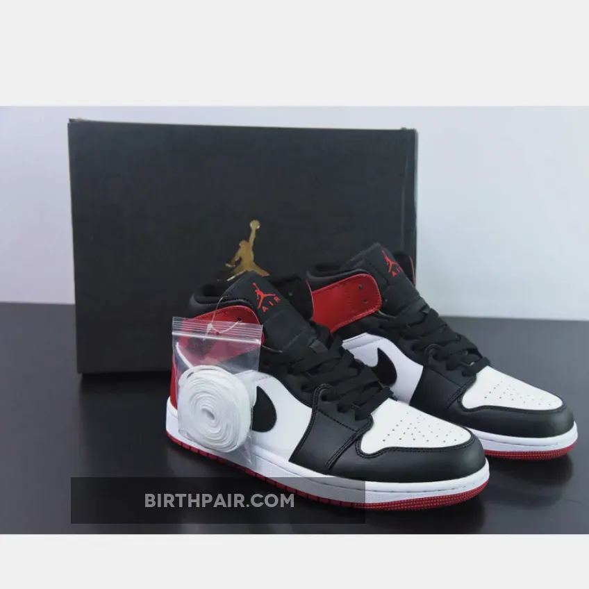 Air Jordan 1 Mid 'Old Love' White/Black-Varsity Red / Aj1 Varsity Red