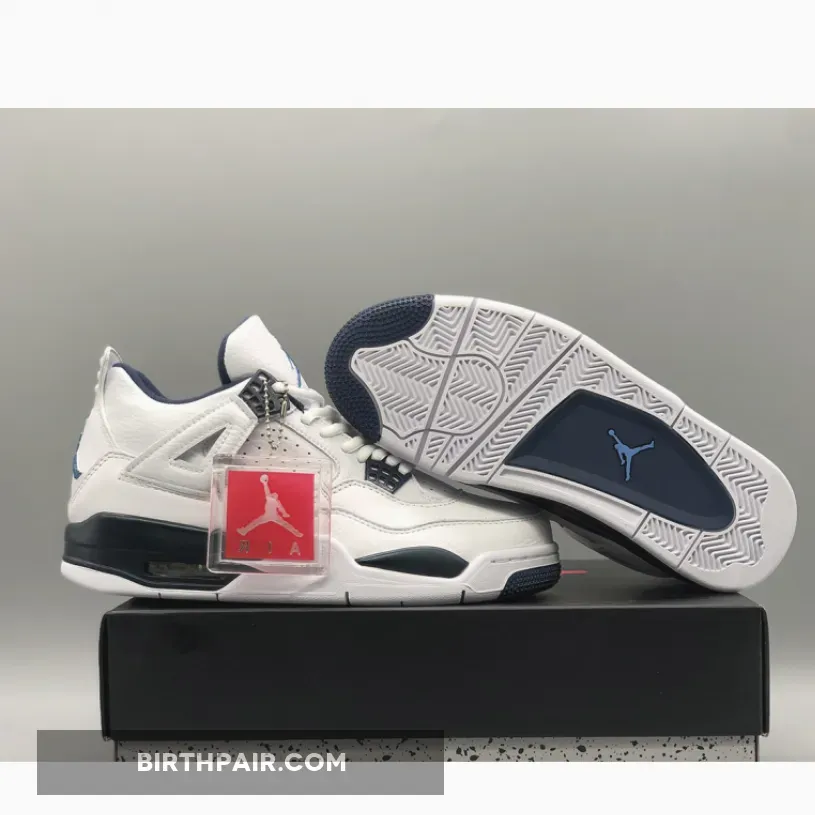 White And Blue Retro / Air Jordan 4 Retro 'Columbia' White/Legend Blue-Midnight Navy