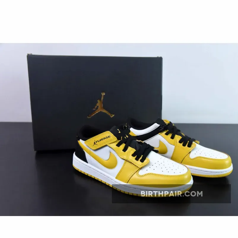 Jordan 1 Taxi / Air Jordan 1 Low FlyEase 'Taxi' White/Black-University Gold