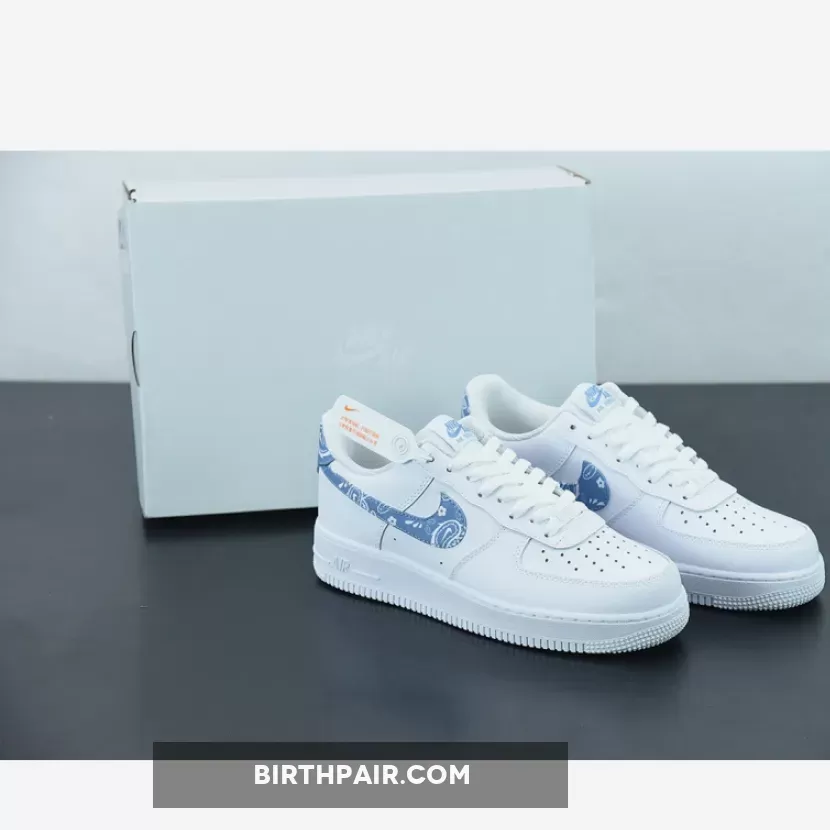 Nike Air Force 1 Low 'Paisley' White/Worn Blue DH4406-100 / air force 1 blue paisley