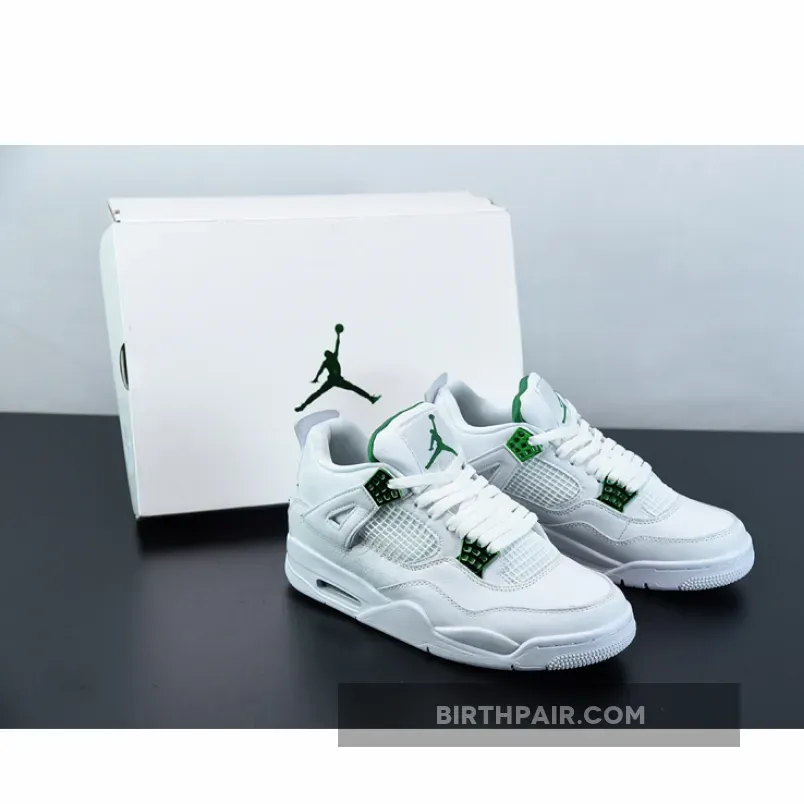 Air Jordan 4 White/Pine Green-Metallic Silver / Jordan 4 Green And Black