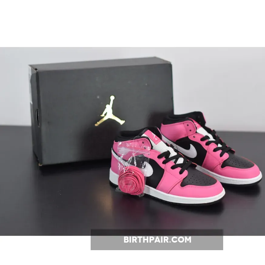 Air Jordan 1 Mid 'Pinksicle' Black/White-Pinksicle 555112-002 / pinksicle jordan 1 mid