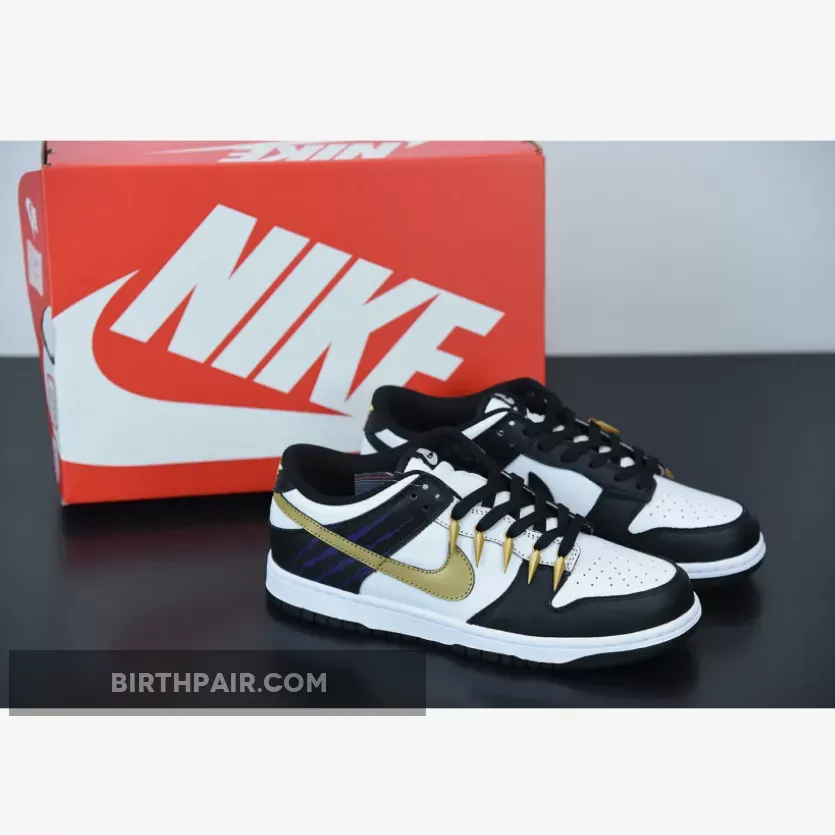 Nike SB Dunk Low Black White With Gold Logo To Buy