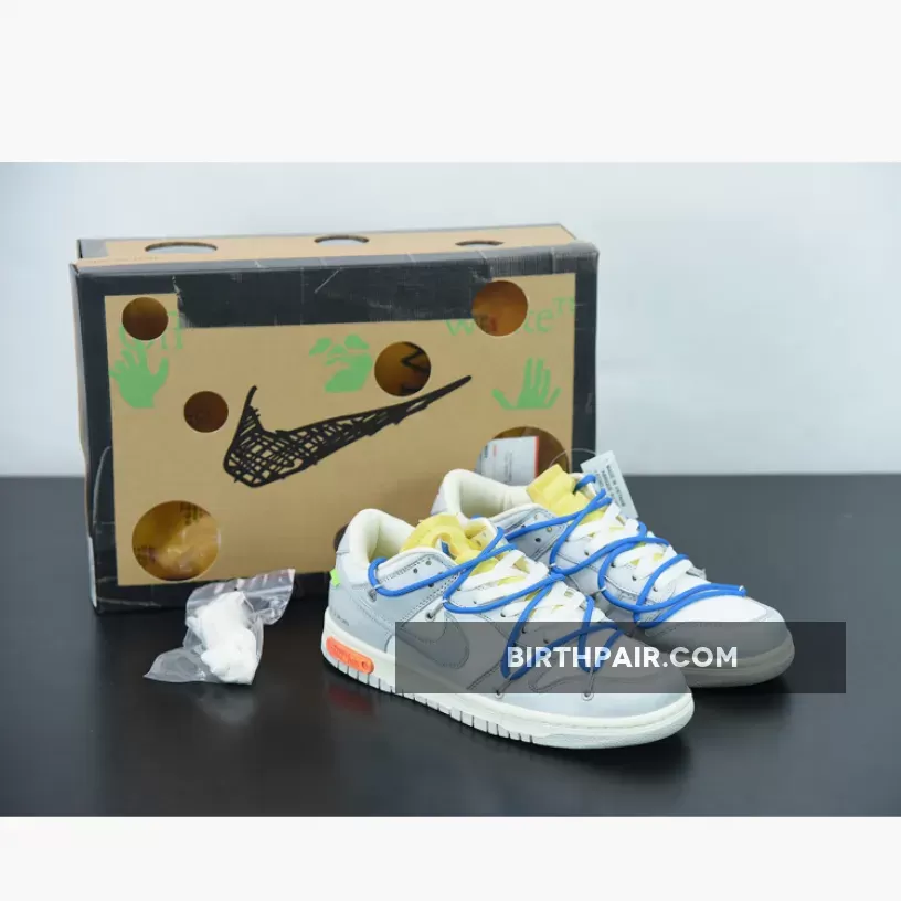 Off-White™ x Nike Dunk Low "10 of 50" Grey White Yellow