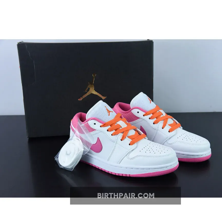 Air Jordan 1 Low GS White/Safety Orange/Pinksicle White Pinksicle Jordan 1
