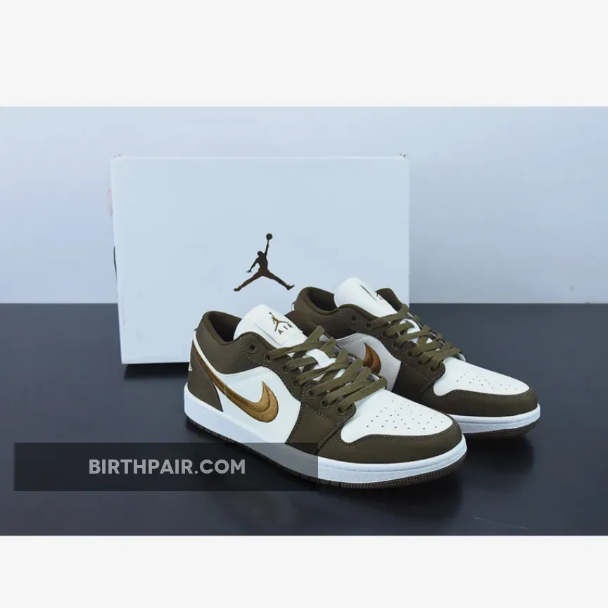 Air Jordans Light Brown / Air Jordan 1 Low SE Light Olive/Sail-White