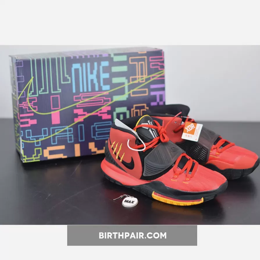 Red With Bruce / Nike Kyrie 6 'Bruce Lee' Comet Red/Black-Metallic Silver-Del Sol CJ1290-600
