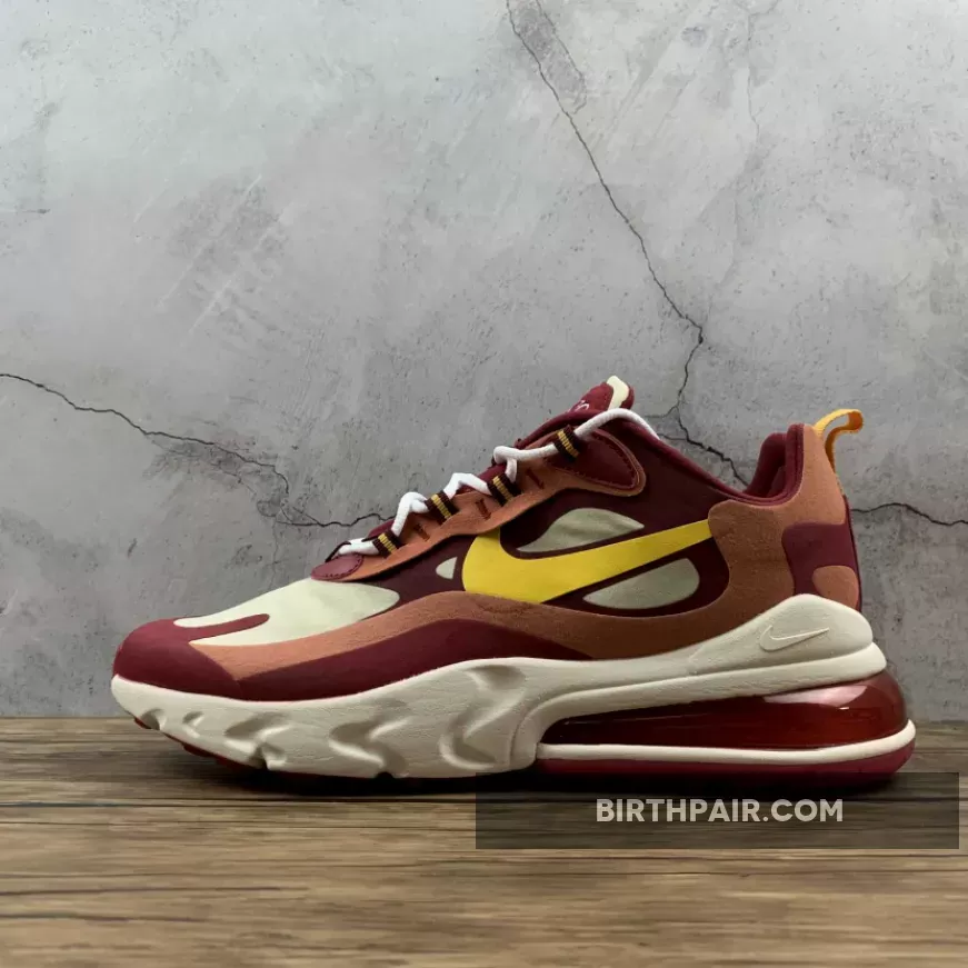 Nike Air Max 270 React Wine Red and Gold AO4971-601 Air Max 270 Wine