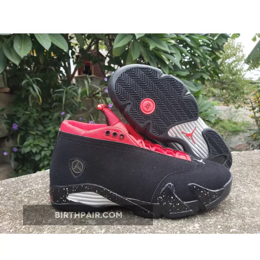 Air Jordan 14 Low 'Red Lipstick' Black/Metallic Silver-Gym Red DH4121-006 / Jordan Lipsticks