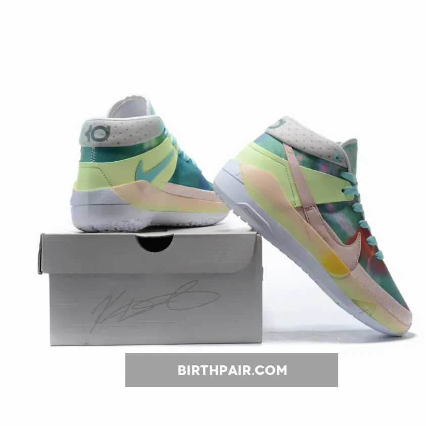 Nike KD 13 'Chill' Washed Coral/Laser Crimson-Pale Ivory-Barely Volt Green Kds