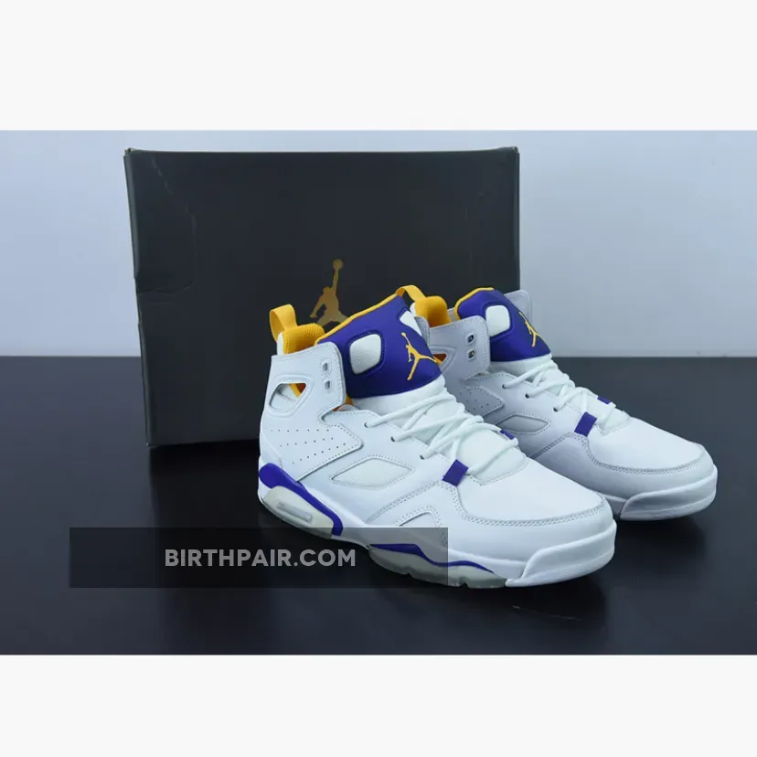 Air Jordan 91 - Jordan Flight Club 91 'Lakers' White/Court Purple-University Gold DC7329-105