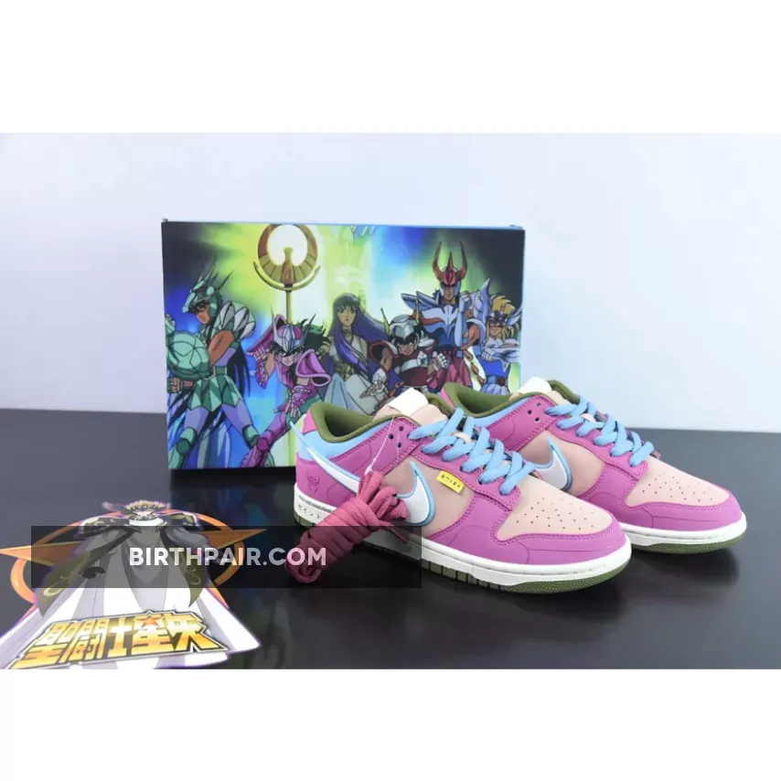Saint Seiya x Nike Dunk Low Custom Purple Pink White