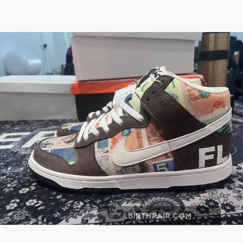 Nike Dunk High Pro SB FLOM WHITE/WHITE-EL DORADO 305050-112 / nike dunk flom