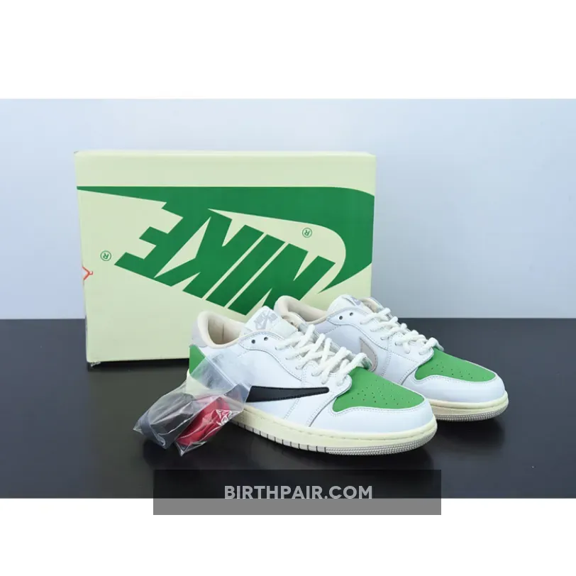 Air Jordan 1 White And Green / Travis Scott x Air Jordan 1 Low OG White Green