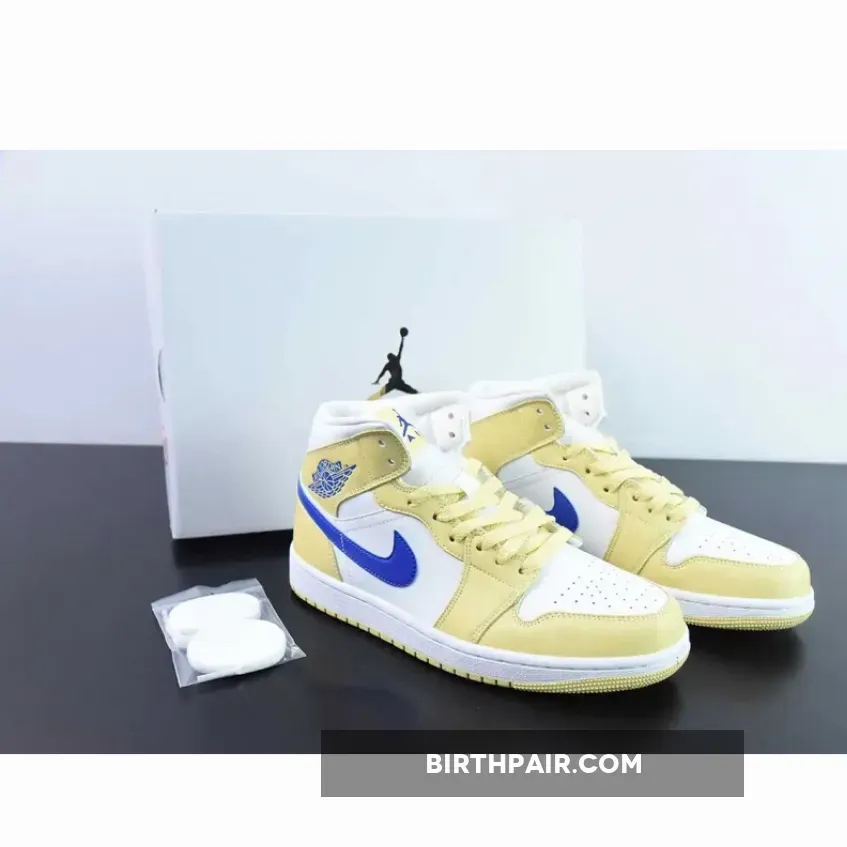 Air Jordan 1 Mid Lemon Wash/White/Lapis BQ6472-701