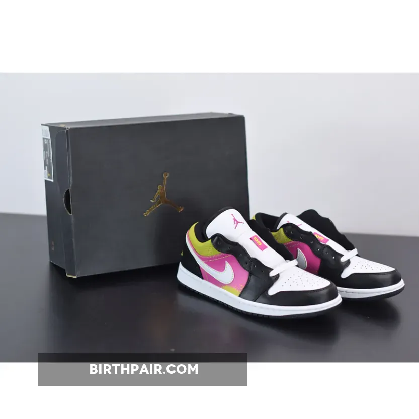 Air Jordan Paint Air Jordan 1 Low 'Spray Paint' White Black Yellow Pink